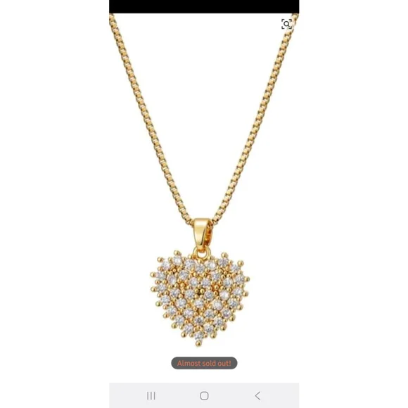 Women's Gold Heart Pendant Necklace - Picture 2 of 5